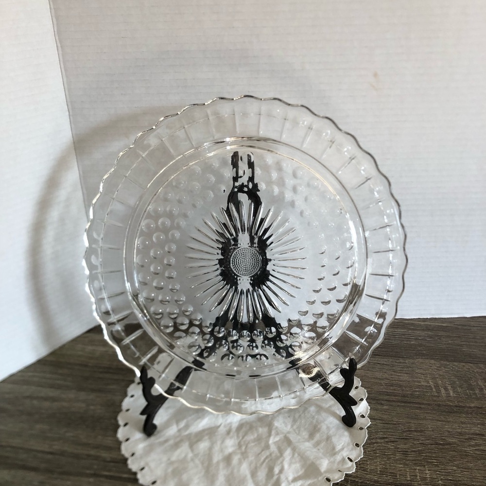 Vtg Federal Glass Footed Serving Plate